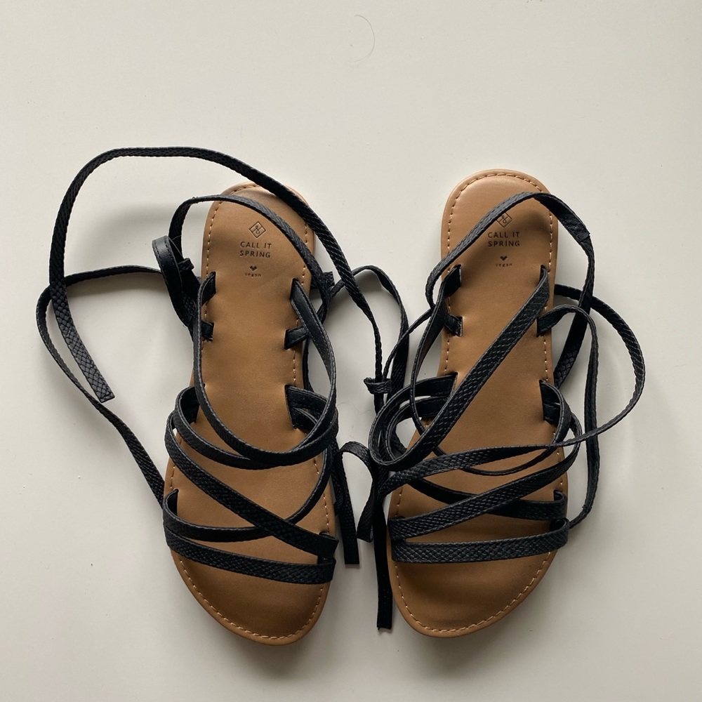Call it Spring Lace Up Gladiator Sandals